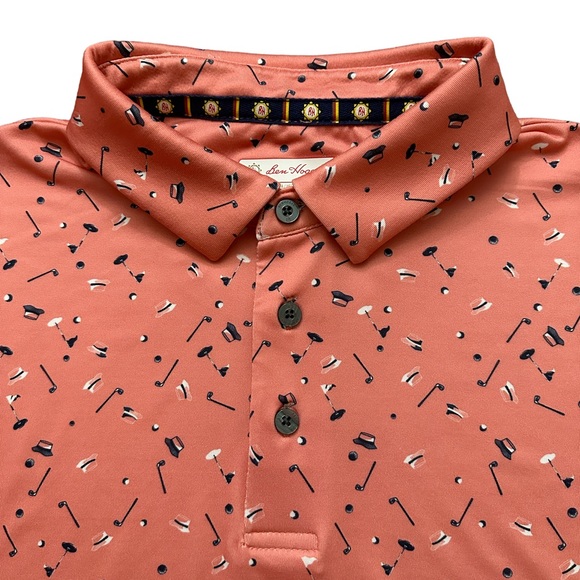 Hogan Other - Ben Hogan Polo Shirt Mens Size M Short Sleeve All Over Golf Print Pink Stretch